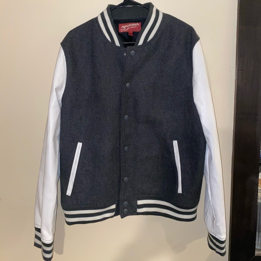Grey and white Arizona Varsity jacket